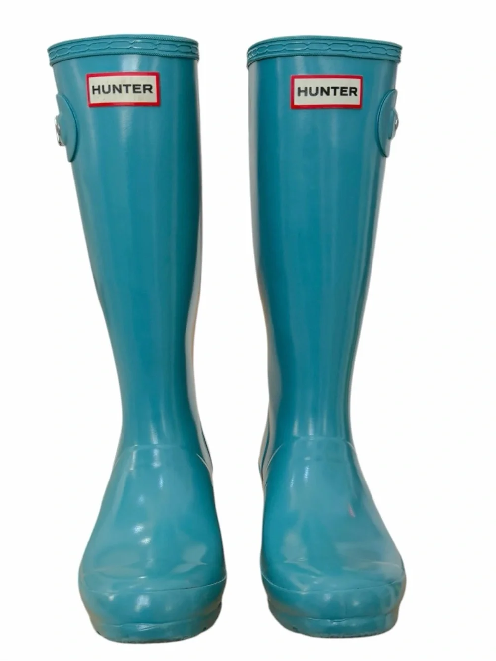 Hunter Original Kids Gloss Teal Blue Rain Boots US 4 / UK 3
